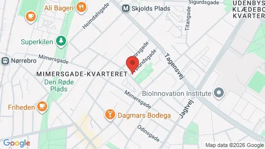 Andelsboliger til salg i Nørrebro - kort over placeringen