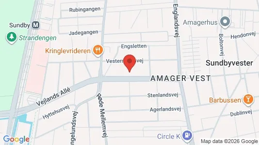 Andelsboliger til salg i København S - kort over placeringen
