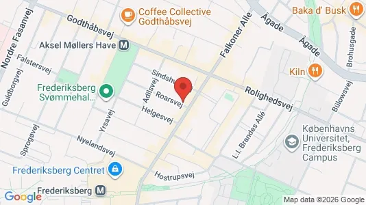Andelsboliger til salg i Frederiksberg - kort over placeringen