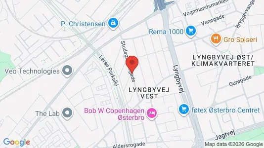 Andelsboliger til salg i Østerbro - kort over placeringen