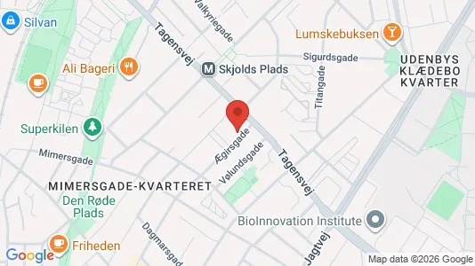 Andelsboliger til salg i Nørrebro - kort over placeringen