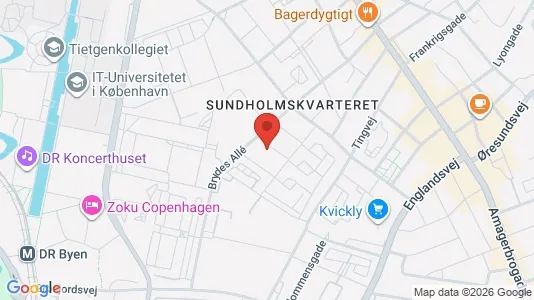 Andelsboliger til salg i København S - kort over placeringen