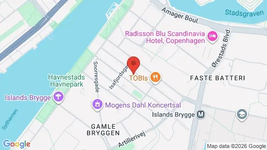 Andelsboliger til salg i København S - kort over placeringen