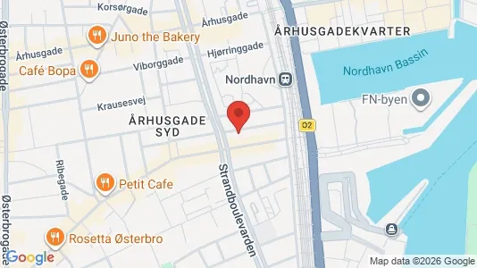 Andelsboliger til salg i Østerbro - kort over placeringen