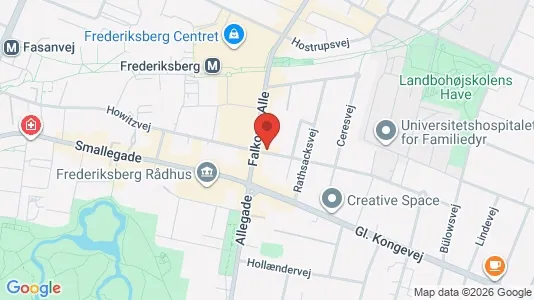 Andelsboliger til salg i Frederiksberg C - kort over placeringen