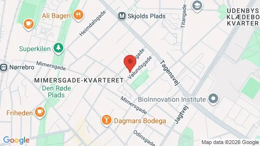 Andelsboliger til salg i Nørrebro - kort over placeringen