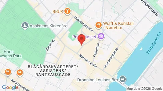 Andelsboliger til salg i Nørrebro - kort over placeringen