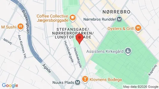 Andelsboliger til salg i Nørrebro - kort over placeringen