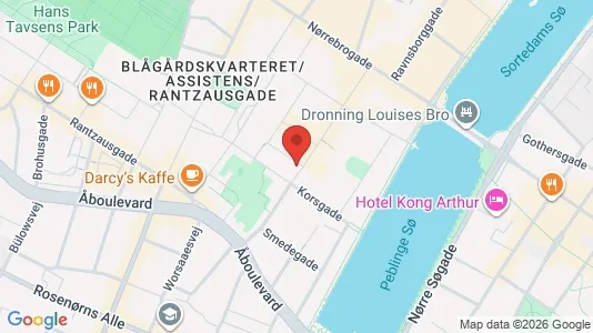 Andelsboliger til salg i Nørrebro - kort over placeringen