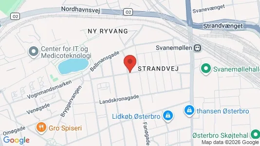 Andelsboliger til salg i Østerbro - kort over placeringen