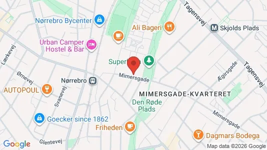 Andelsboliger til salg i Nørrebro - kort over placeringen
