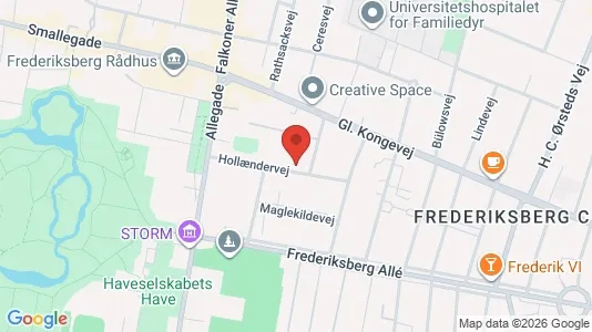 Andelsboliger til salg i Frederiksberg C - kort over placeringen