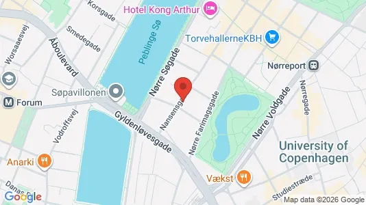 Andelsboliger til salg i København K - kort over placeringen