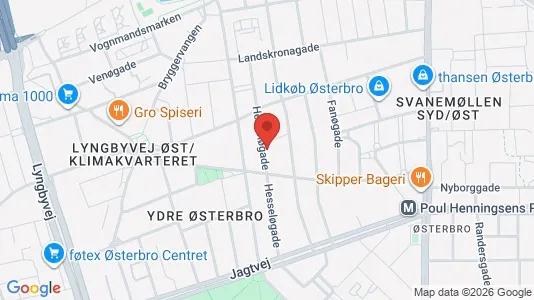 Andelsboliger til salg i Østerbro - kort over placeringen
