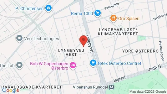 Andelsboliger til salg i Østerbro - kort over placeringen