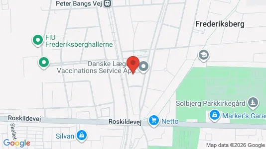 Andelsboliger til salg i Frederiksberg - kort over placeringen