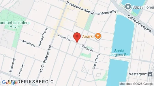 Andelsboliger til salg i Frederiksberg C - kort over placeringen