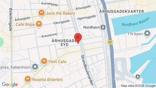Andelsboliger til salg i Østerbro - kort over placeringen