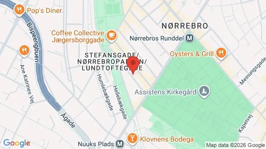 Andelsboliger til salg i Nørrebro - kort over placeringen