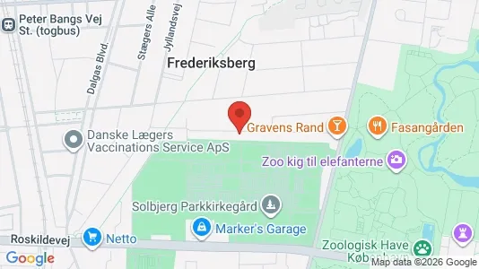 Andelsboliger til salg i Frederiksberg - kort over placeringen