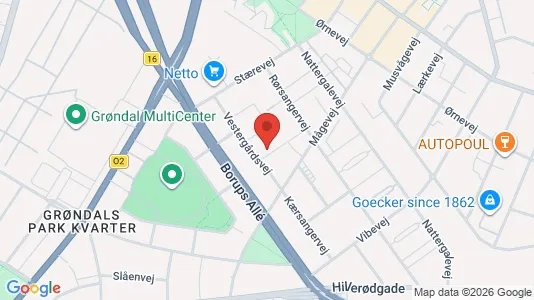 Andelsboliger til salg i København NV - kort over placeringen