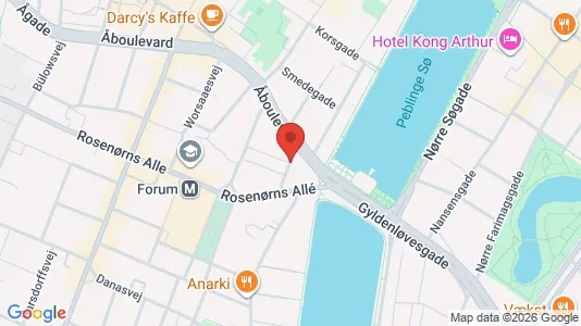 Andelsboliger til salg i Vesterbro - kort over placeringen