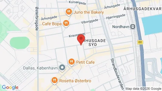 Andelsboliger til salg i Østerbro - kort over placeringen