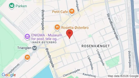 Andelsboliger til salg i Østerbro - kort over placeringen