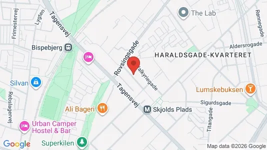 Andelsboliger til salg i Nørrebro - kort over placeringen