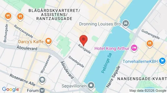Andelsboliger til salg i Nørrebro - kort over placeringen