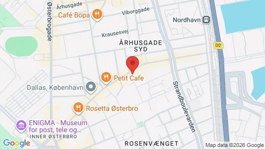 Andelsboliger til salg i Østerbro - kort over placeringen