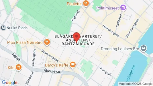 Andelsboliger til salg i Nørrebro - kort over placeringen