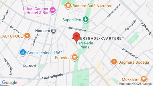 Andelsboliger til salg i Nørrebro - kort over placeringen