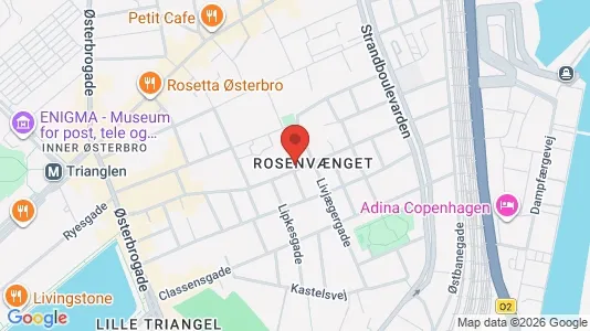 Andelsboliger til salg i Østerbro - kort over placeringen