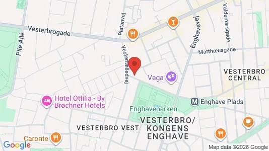 Andelsboliger til salg i Vesterbro - kort over placeringen