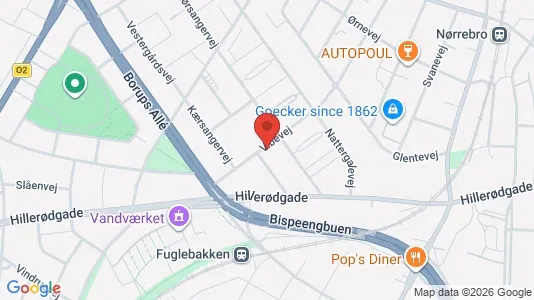 Andelsboliger til salg i København NV - kort over placeringen