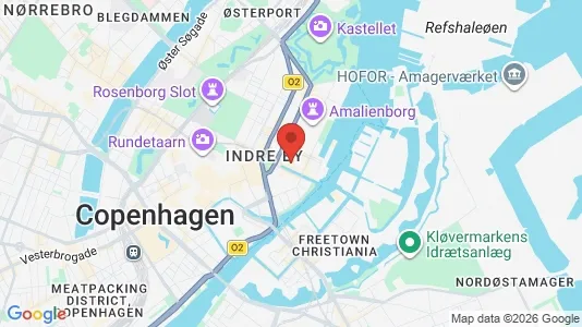 Andelsboliger til salg i København K - kort over placeringen