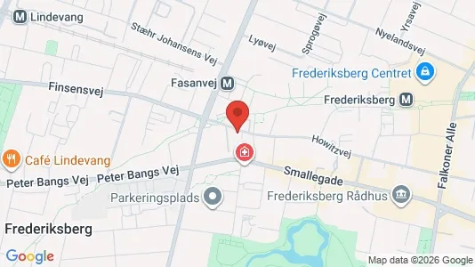 Andelsboliger til salg i Frederiksberg - kort over placeringen
