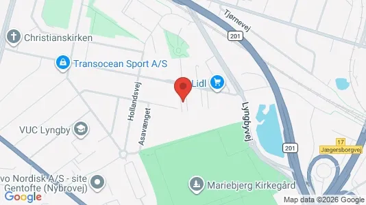Andelsboliger til salg i Kongens Lyngby - kort over placeringen