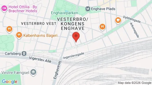 Andelsboliger til salg i Vesterbro - kort over placeringen