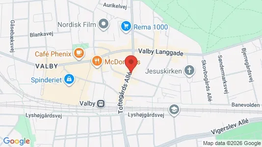 Andelsboliger til salg i Valby - kort over placeringen