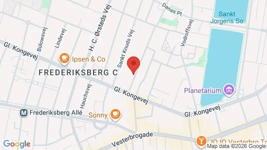 Andelsboliger til salg i Frederiksberg C - kort over placeringen