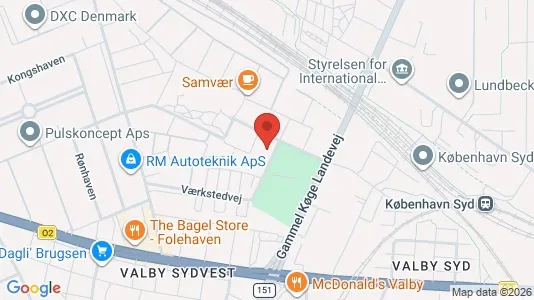 Andelsboliger til salg i Valby - kort over placeringen
