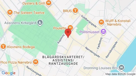 Andelsboliger til salg i Nørrebro - kort over placeringen