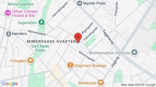Andelsboliger til salg i Nørrebro - kort over placeringen