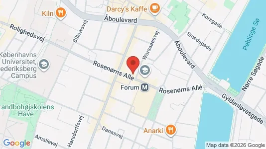 Andelsboliger til salg i Frederiksberg C - kort over placeringen