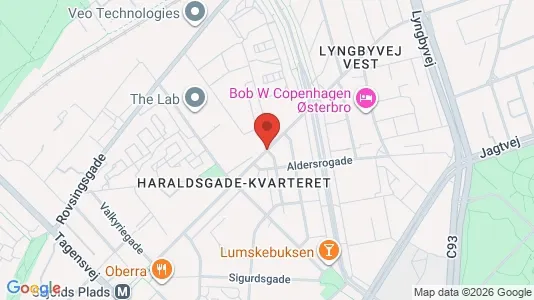 Andelsboliger til salg i Østerbro - kort over placeringen