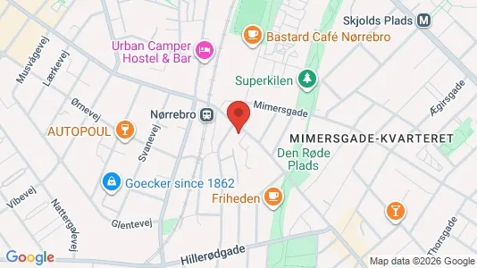 Andelsboliger til salg i Nørrebro - kort over placeringen
