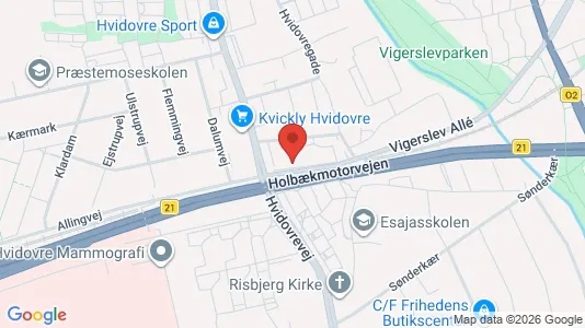 Andelsboliger til salg i Hvidovre - kort over placeringen
