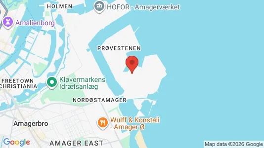 Andelsboliger til salg i København S - kort over placeringen